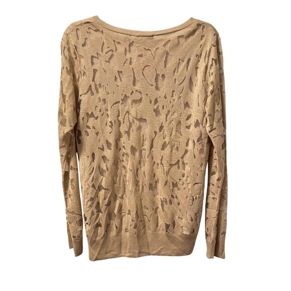 Investments Womens Sz L Sweater Beige Animal Print Polyester Viscose/ tank insid - Picture 8 of 12